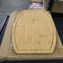 Kitchen Counter Bamboo Wood Corner Cutting Board, Space Saving Countertop Chopping Board with Juice Groove, 15.74"L x 11.02"W x 1.37"Th
