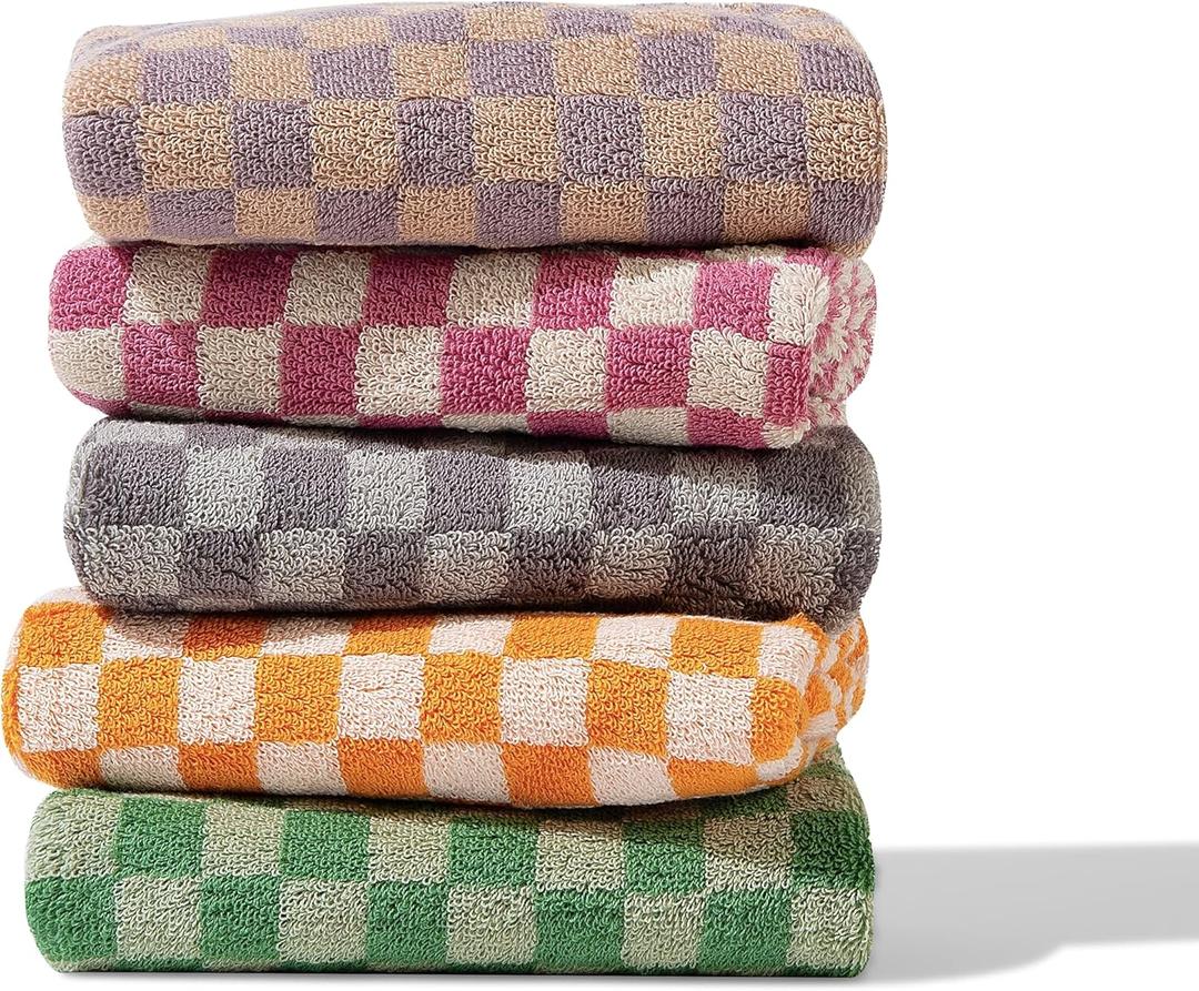 Luxurious Soft Cotton Hand Towels Set of 5 - Soft, Absorbent, and Decorative for Bathroom, Kitchen, Spa, Gym, and More - 13 x 29 Inches - 5 Colors