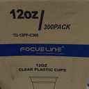FOCUSLINE 300pack 12 oz Clear Plastic Cups Disposable, Plastic Clear Cups Disposable, DrinkIng Cup for Water, Juice, Soda, Ice Coffee
