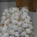 AmazingSpark 120 Pcs Easter Hanging White Eggs for Decorating, Fake Plastic Easter Eggs for DIY Crafts Dyeable Painting Easters Gift Basket Fillers Party Favor