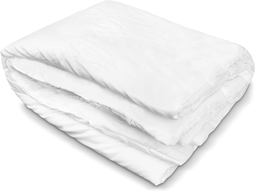 Polyfill Toddler Comforter for Crib & Bed, Lightweight and Breathable, Baby Quilt Blanket (36x51) White