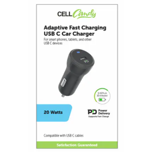 Cell Candy Adaptive Fast Charging USB C Car Charger 20W