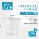 Turbo Bee 600 Pack 9 oz Clear Plastic Cups, Disposable Reusable Tumblers Crystal Clear PET Cups for Wedding, Thanksgiving, Halloween, Christmas Party
