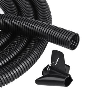 CrocSee 10ft - 1/4 inch Flame Retardant Split Wire Loom Tubing with Installation Tool - Flexible Wire Covers Cord Protectors - Black