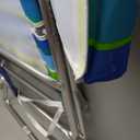 Rio Brands 17" Extended Height 4-Position Folding Beach, Camping, Lawn Chair, Blue/White/Green
