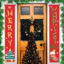 2 x Christmas Decorations Porch Banner, Xmas Yard Front Door Decor,Porch Sign Set Wall Hanging Outdoor Christmas Decoration and Supplies for Home Party Holiday Office -12 x 71 inch (Red 02)