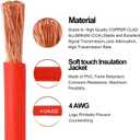 DLronwey 4 Gauge Wire,(10ft Each - Red/Black) 4 AWG Battery Cable, Copper Clad Aluminum CCA Welding Cable for Car Audio,Battery Systems,RVs,Solar Systems,Amp Wiring Kit