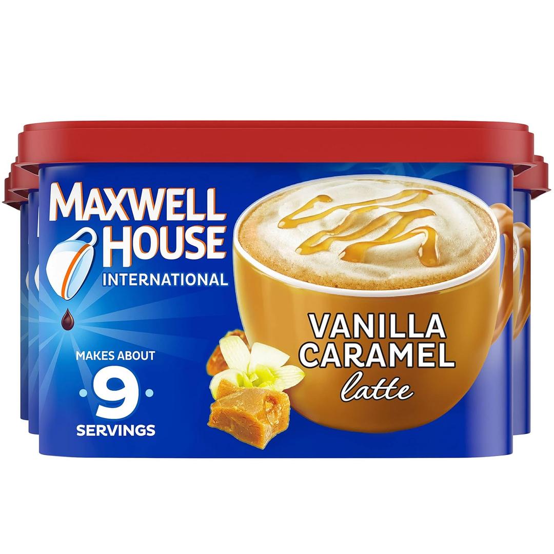 Maxwell House International Vanilla Caramel Latte Mix, 8.7 OZ, 4-Pack, Best Before 01/16/2025