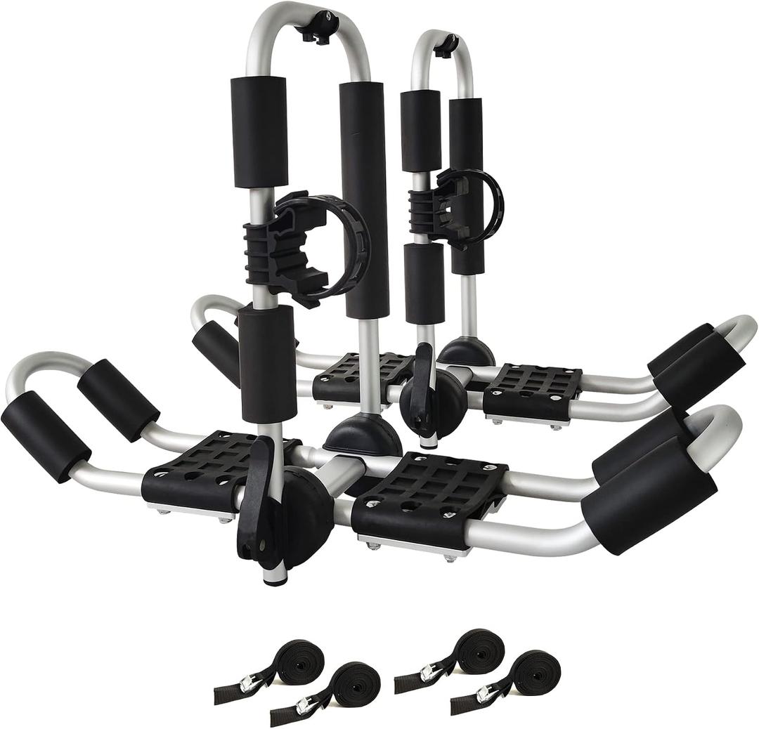 J-Style 4-in-1 Roof Rack - Kayak, Canoe, Surfboard & Ski Board Carriers for SUV & Car