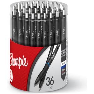 Sharpie S-Gel Pens, Medium Point (0.7mm), Blue Gel Ink, 36 Count - Writing, Note-Taking, Office Supplies, No Smear, No Bleed
