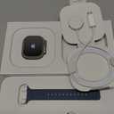 Apple Watch Ultra 3 [GPS + Cellular 49mm] Running & Multisport Smartwatch w/Rugged Titanium Case w/Anchor Blue Ocean Band. Satellite Communications, Advanced Health & Fitness Tracking (One Size)