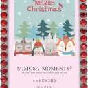 Mimosa Moments Christmas Picture Frame with Red Rhinestones 4x6" Photo
