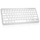 Bluetooth Keyboard, Ultra-Slim Wireless Keyboard for iPad, Rechargeable Ergonomic Computer Keyboard for iOS, Android, Windows PC Tablets Phone, White