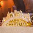 Vipush Christmas Village House Charming Christmas Ceramic Decoration with Lights  Perfect Illuminated Holiday Centerpiece for Your Festive Decor