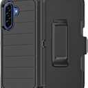 for Samsung Galaxy A17 Case with Belt Clip Holster & Kickstand, Heavy Duty 3-Layer Military Grade Rugged Full Body Protection Cover Case for Galaxy A17 5G (Black)