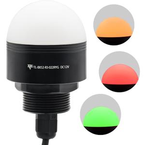 Industrial Warning Lights 12V DC/AC LED 3 Colors 1 Layer, Column Signal Tower Indicator Lamp Beacon, Continuous Light Signal Light