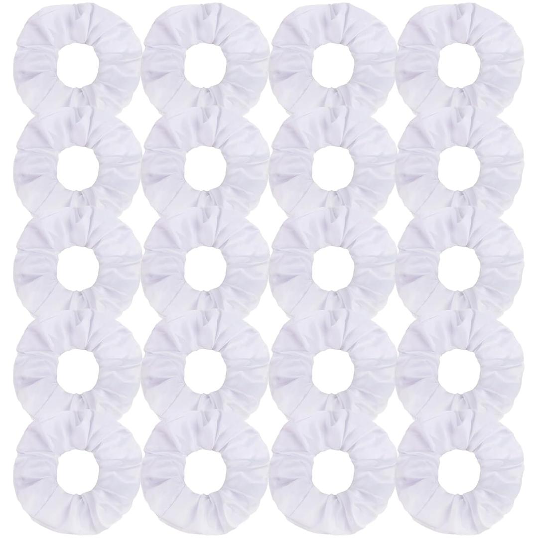 Semato 20 Pacs Matte Satin Scrunchies Bridesmaid Proposal Gifts Hair Ties Scrunchies for Women Girls Bachelorette Party Favors (white)