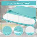 Basic Beyond Outdoor Chair Cushions for Patio Furniture, Waterproof Outdoor Seat Cushions Set of 4 19 x 19, Patio Chair Cushions Set of 4 with Ties and Handle, Teal