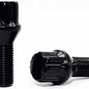 Set of 4 Veritek 14x1.5mm Black Wheel Bolt Locks for Aftermarket Custom Wheels Only Conical Seat 28mm Shank w/ 2 Keys VPE-41820BKN2