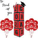 2026 Graduation Decorations Set - So Proud of You - Class of 2026 Balloon Boxes for Memorable Grad Party Supplies, Indoor/Outdoor Congrats Grad Home Door Dcor Essentialsred and black