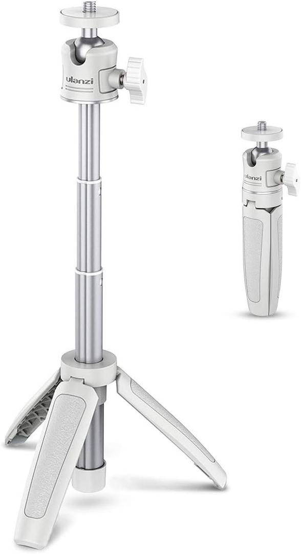 ULANZI Extension Pole Tripod, Mini Selfie Stick Tripod Stand Handle Grip for iPhone 13 Pro Max Samsung OnePlus Google Smartphone Canon G7X Mark III Sony RX100 DJI Osmo Nano Cameras Vlogging (White)