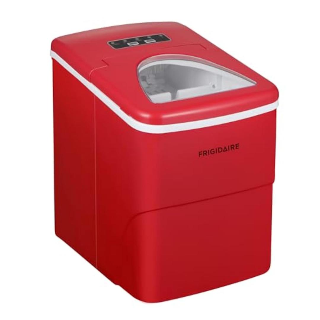Frigidaire EFIC108 Counter top Portable, 26 lb per Day Compact Ice Maker Machine (Red)