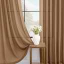 Brown Curtains for Living Room Back Tab Modern Farmhouse Semi Sheer Curtains 96 inches Long 2 Panels Set Muted Neutral Window Curtain for Dining Room Bedroom 52x96