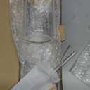 sungwoo 4PCS Glass Cups with Bamboo Lids and Straws, 16OZ Ice Coffee Cup, Drinking Cup set with Wooden Lids, Home Essential Glass Tumblers for Beer, Cocktail, Tea and Latte Clear