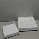 Aya's 60ct White Square Disposable Plates - Heavy Duty Plastic Party Plates for Christmas, Thanksgiving (30 Dinner & 30 Salad)