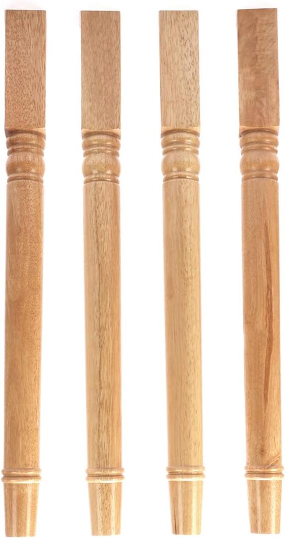 tonchean 28 inch Furniture Legs 4 Pack Turned Farmhouse Table Legs Set DIY Wood Legs Round Farmhouse Legs Replacement Coffee Table Bench Dining Legs Varnish Coated, 28 inches x 2.3 inches x 2.3 inches