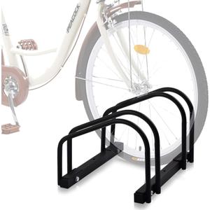 WALMANN 2 Bikes Floor Bike Stand, Bike Parking Rack Garage Bike Storage Stand Indoor/ Outdoor 22-28" Wheel Stand, Max. Tire Width 2.1"