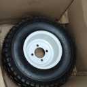 (2-Pack) 18" Tubeless Tires On Rims - 18x8.5-8 Tire and Wheel Assemblies - 4-Lug 4" Center - 2.83" Center Bore - Load Range B Max Tire Weight of 815 Lbs - Compatible with Alumacraft Boat Trailers (White)