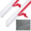 Newtay 2 Pcs Long Clear Vinyl L-Type Seal Strip with Pre-Applied Self Adhesive Shower Threshold Water Dam Barrier Bathroom Glass Door Seal Strip for Gap Frameless Shower Door