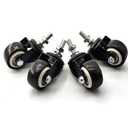 Heavy Duty Swivel Caster with 1.5in Threaded Bar, M8x25 Nut Spacer, for Shopping Carts, Workbenches and Furniture (Without Brake, 4)