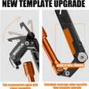 Carabiner Multitool with Pocket Knives, EDC Carabiners, Serrated Knife, Rope Cutter, Screwdriver, Can Bottle Opener, Ruler, Folding Knife for Camping Hiking, Gifts for Men (Orange)