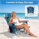 HOPERAN 5-Position Backpack Beach Chair for Adults with Lumbar Support | For Beach & Outdoor Adventures, Supports up to 330 Lbs with Cooler Bag, Cup Holder, Storage Pockets & Backpack Straps
