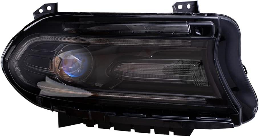 Brock Aftermarket Replacement Passenger Side HID Combination Headlight Assembly Compatible with 2016-2020 Dodge Charger