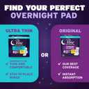 Poise Overnight Ultra Thin Incontinence & Postpartum Pads with Wings for Bladder Leaks, 8 Drop Extra Absorbent, Long Length, 20 Count