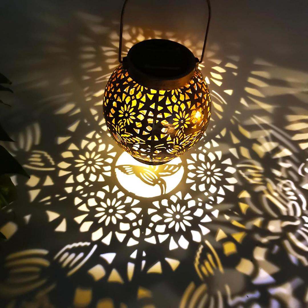 Patio Lawn Spherical Skeleton Projection Lamp Metal Butterfly Dragonfly Hummingbird Lights