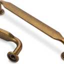 10 Pack 5 Inch Cabinet Pulls Antique Brass Kitchen Cabinet Handles Zinc Alloy Drawer Pulls Solid Cabinet Hardware (5'' Hole Center(128mm))