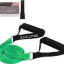 Exercise Bands with Handles, Resistance Bands with Handles, Ideal for Physical Therapy, Strength Training, Muscle Toning - Door Anchor and Starter Guide Included (Green-Medium(20lbs))