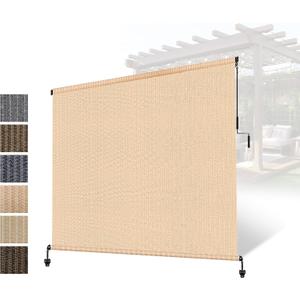 Outdoor Roller Shade for Patio, Exterior Cordless Blinds Patio Shades Roll Up Outdoor Blinds Screen for Porch Gazebo Pergola Backyard Privacy Protection,UV Sun Block Fade-Resistant 6ft Wide x 6 H, 72"W x 72"H