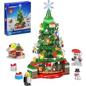 Christmas Tree Building Block Set, Eye Catching Christmas Tree Toy With Lights for Boys Girls Christmas Ornament Gifts, Display Build Christmas Tree Toy Tabletop Decoration, Upgraded (545 Pcs)