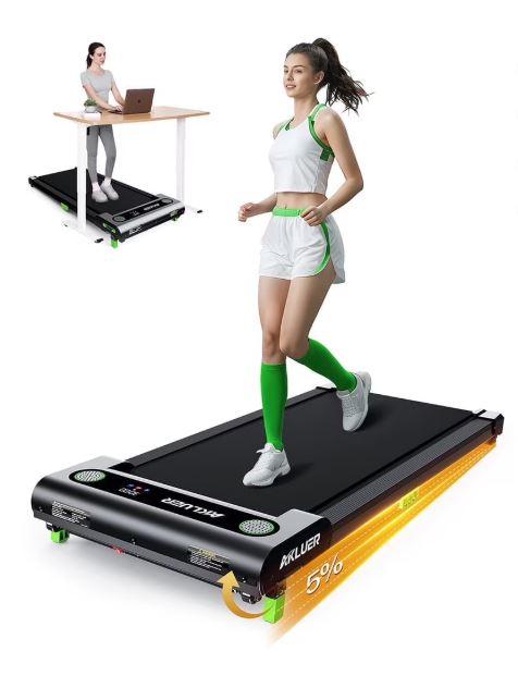 Akluer 480L-A Walking Pad with Incline, 2.5HP Under Desk Treadmill with Remote Control, LED Display, 330lbs Max Capacity,Black