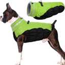 Lelepet Warm Dog Winter Coat Dog Coat Reflective Zippered Dog Jacket with Harness Dog Cold Weather Coats Dog Snow Jacket for Small Medium Large Dogs Turtleneck Winter Dog Clothes Fleece Dog Vest, Large