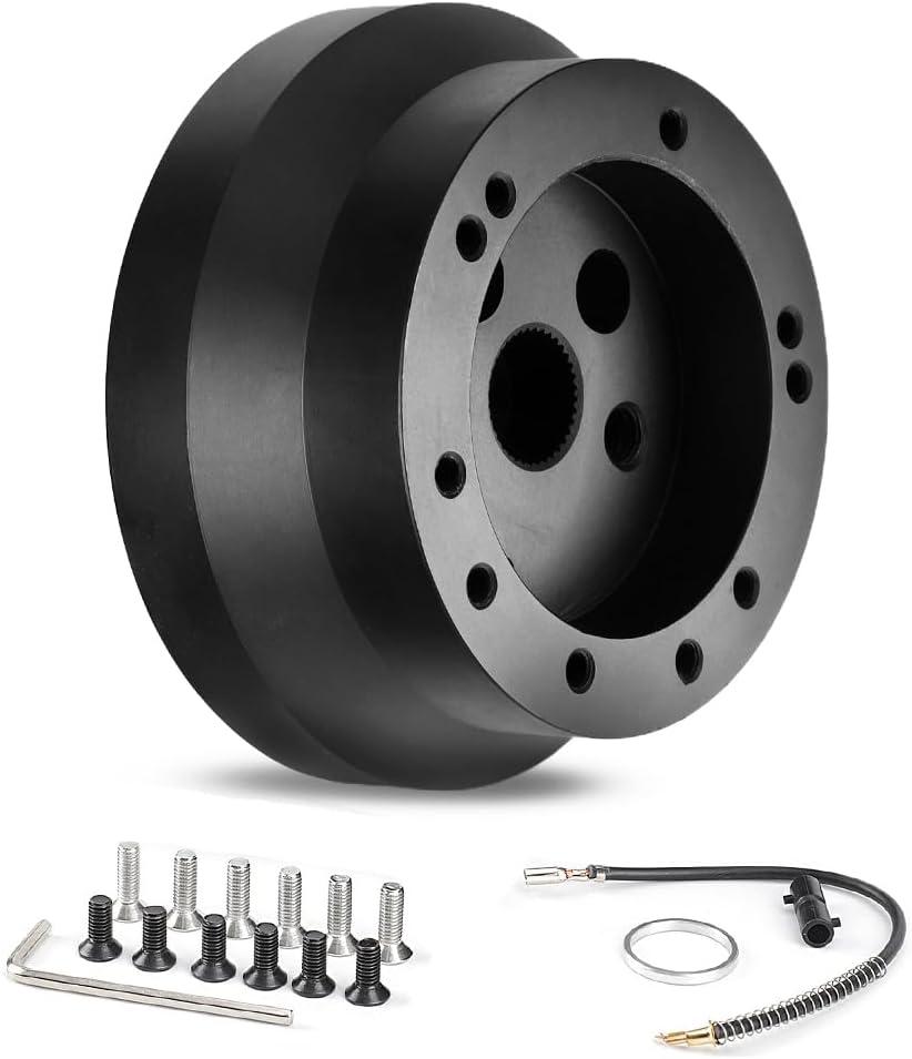 5 & 6 Hole Steering Wheel Hub Adapter for GMC Chevy Pontiac Cadillac Truck Pickup (Black)