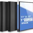 Sinload 3 Pcs 11 X 17 Binders 3 Ring 1 Inch D Ring with Pockets, Black
Heavy Duty Presentation Folder, Customizable Clear Cover, Large Capacity for Documents Projects, Portfolio for Office School
