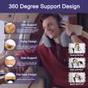 napfun Neck Pillow for Traveling, Upgraded Travel Neck Pillow for Airplane 100% Pure Memory Foam Travel Pillow for Flight Headrest Sleep, Portable Plane Accessories, Light Grey, 1 Count