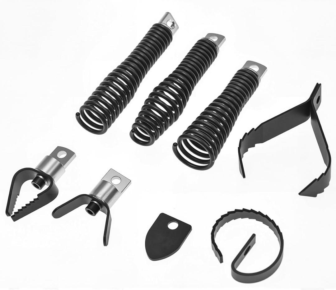 Drain Snake Drill Attachmen- 8-Piece drain auger drill attachment Commonly Used in 50FT-100FT AC Drain Cleaning Machine,Suitable for 5/16-inch to 3/4-inch Drain Snake Cable
