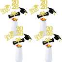 2 x 24Pcs 2026 Graduation Table Centerpiece Sticks Gold 2026 Graduation Centerpieces for Tables 2026 Class of 2026 Graduation Party Table Decorations Gold